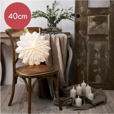 Afbeelding van Witte papieren kerstster Clipp 40 cm