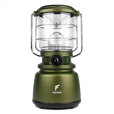 Afbeelding van Favour L0944 Retro LED Lantaarn Hoog vermogen 1300 Lumen Vintage Design Tuinlantaarn Campinglamp Stormlantaarn Kleurtemperatuur instelbaar warm wit tot koel traploos dimbaar incl. Kaarslichtstand Groen