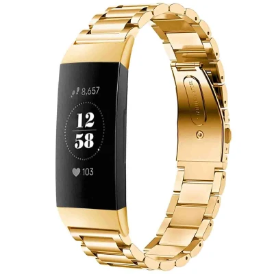 Afbeelding van Stalen bandje voor de Fitbit Charge 3 / 4 Goud iMoshion Staal
