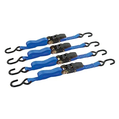 Afbeelding van Silverline S haak sjorband met rubberen ratel handvat, 4 pak m x 25 mm, vermogen 350 kg, capaciteit 700 kg