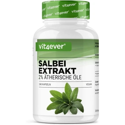 Afbeelding van Vit4ever Salie Extract 240 Capsules Hooggedoseerd 6000 mg per Capsule Vegan Zonder Additieven
