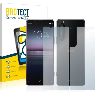 Afbeelding van BROTECT Screenprotector voor Sony Xperia 1 II (Voor+Achter) Folie Beschermfolie Beschermglas transparant