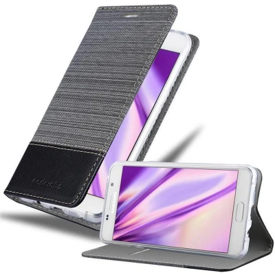 Afbeelding van Cadorabo Hoesje geschikt voor Samsung Galaxy A5 2016 in GRIJS ZWART Beschermhoes met magnetische sluiting, standfunctie en kaartvakje Book Case Cover Etui