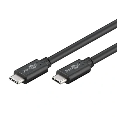 Afbeelding van USB C kabel USB3.0 5 Gbps PD 60W 4K 60Hz zwart 0,50 meter