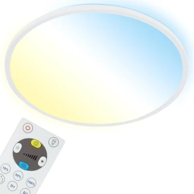 Afbeelding van Briloner SLIM LED paneel plafondlamp dimbaar met achtergrondverlichting incl. afstandsbediening 22 Watt 3000 lumen wit