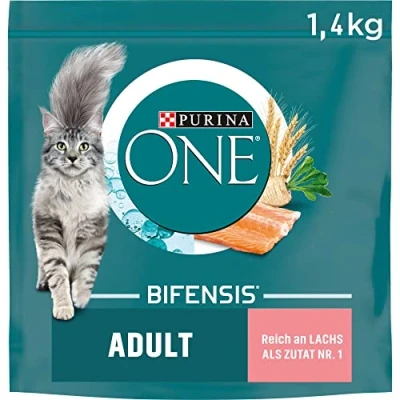 Afbeelding van PURINA ONE BIFENSIS Adult Kattenvoer droog, rijk aan zalm, 6 stuks (6 x 1,4 kg)