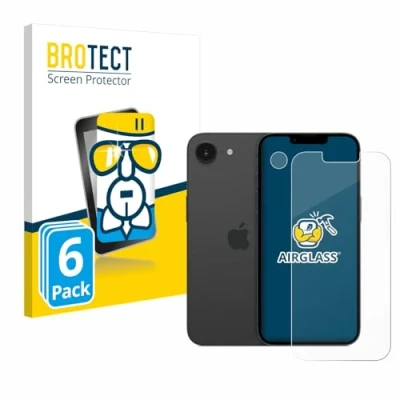 Afbeelding van BROTECT Screenprotector voor Apple iPhone 16e (Voor+Camera) Folie Beschermfolie Beschermglas transparant (6 Stuks)