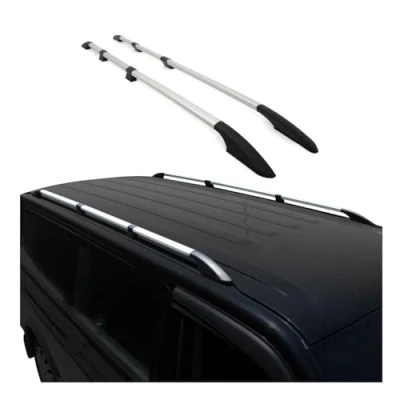 Afbeelding van dakbagagedrager, compatibel met VW Caddy 5 Maxi 2020 2022, zwart, 2 delig geanodiseerd aluminium fietsendrager, dakrails, dakbagagedrager
