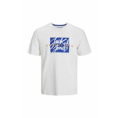 Afbeelding van Jack &amp; Jones LOGO Rundhalsausschnitt Tshirt print, Heren, Maat: Large, White