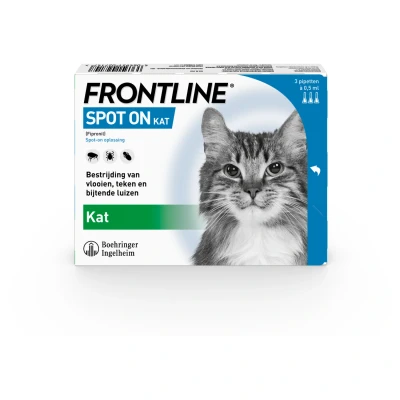 Afbeelding van Frontline Spot On Anti Vlooien en Teken Druppels Kat vanaf 1 kg 3 pipetten