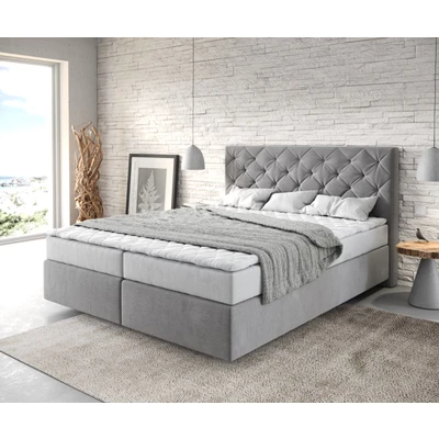 Afbeelding van Boxspringbed Dream Great microvezel grijs 160x200 met matras en topper