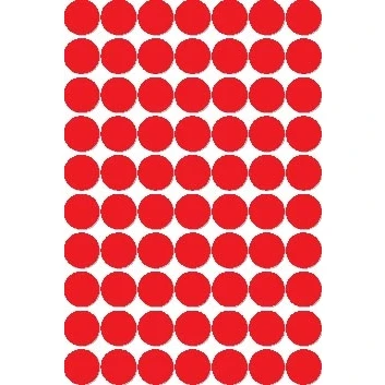 Afbeelding van Apli ronde etiketten in etui diameter 19 mm, rood, 560 stuks, 70 per blad etiket