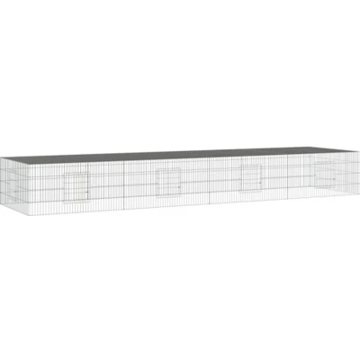 Afbeelding van vidaXL Konijnenkooi met 4 panelen 433x109x54 cm gegalvaniseerd ijzer
