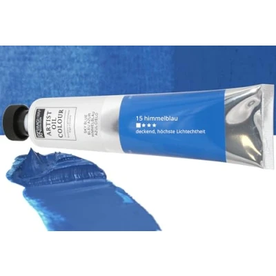 Afbeelding van Artist olieverf, 200 ml grote tubes in 30 kleuren, fijne kunstenaarskwaliteit olieverf (15 hemelsblauw)