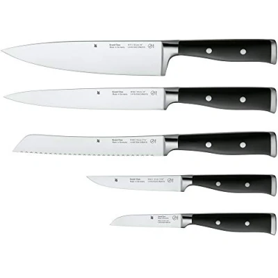 Afbeelding van WMF Grand Class messenset 5 delig, speciaal gehard staal, messen gesmeed, Performance Cut, handgreep geklonken, keukenmes