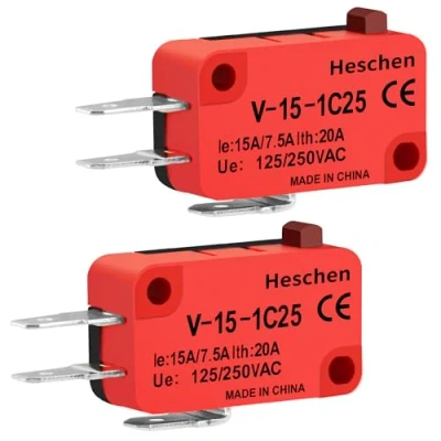 Afbeelding van Heschen Microschakelaar V 15 1C25 SPDT toetstype 20A 250VAC, 2 pack