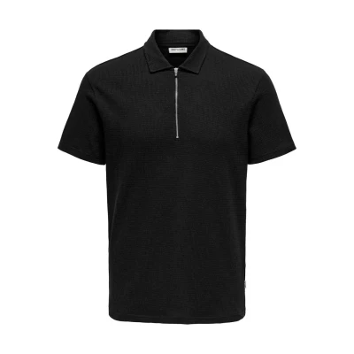 Afbeelding van ONLY&amp;SONS ONSCAL REG STRUCT SS HALFZIP POLO Heren Polo&#039;s
