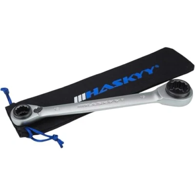 Afbeelding van Haskyy 4 in 1 ratelsleutel schakelbaar, 10 x 13 17 19 cm, dubbele ratelringsleutel