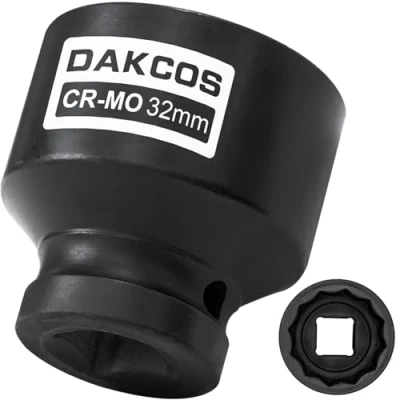 Afbeelding van DAKCOS 1/2 &quot;Drive 32mm Socket 12 Ponit Slagmoersleutel Aandrijfas Tool Stopcontact, CR MO