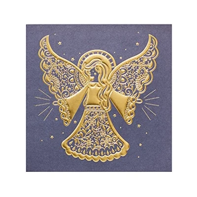 Afbeelding van UK Greetings Multipack van 8 kerstkaarten voor hem/haar/vriend Angel Design