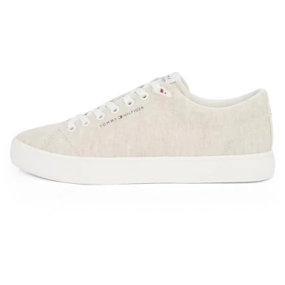 Afbeelding van Tommy Hilfiger VULC CORE Chambray Sneakers laag, Heren, Maat: 46, Ecru Linnen