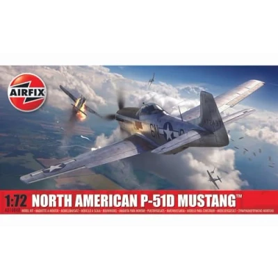 Afbeelding van 1:72 Airfix 01004B North American P 51D Mustang Plane Plastic Modelbouwpakket