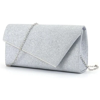 Afbeelding van Clutch met ketting, elegante enveloptas, avondtas, crossbodytas, kleine handtas voor bruiloft, feest, banket, vakantie, bruidstas