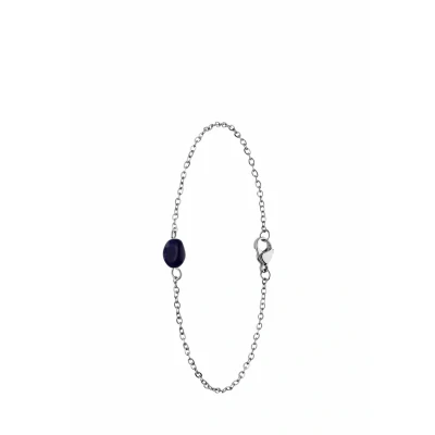 Afbeelding van Lucardi Dames Stalen Armband met lapiz lazuli Staal Zilverkleurig 20 cm