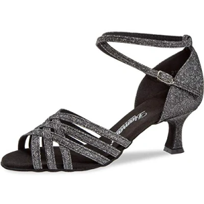 Afbeelding van Diamant TANZSCHUHMANUFAKTUR Dames 008 077 519 dansschoen, zwart, zilver, 36 EU