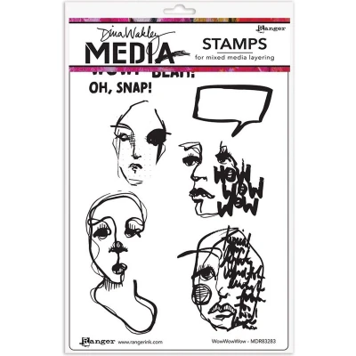 Afbeelding van Ranger Dina Wakley MEdia Cling Stamps WowWowWow