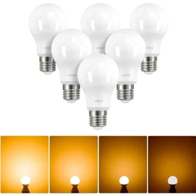Afbeelding van Linkind Dimbare E27 LED lamp 9W, vervangt 60 Watt, A60 Edison 2700K warm wit lampen E27, 806Lm met 220 kijkhoek, ERP, 6 stuks