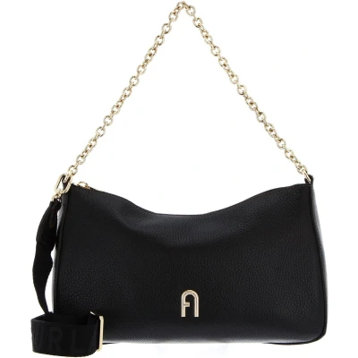 Afbeelding van FURLA Leren Schoudertas Primula Crossbody Double Strap Nero Zwart