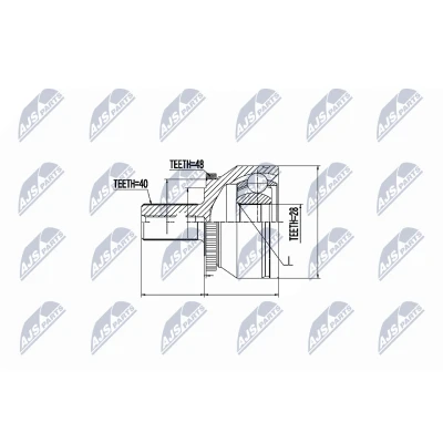Afbeelding van Homokineet reparatie set, aandrijfas NTY NPZ VV 019