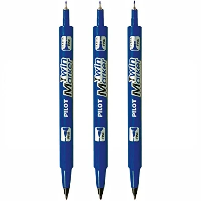 Afbeelding van Pilot Twin Marker Blauwe Permanent Extra Fine/Fine Tip