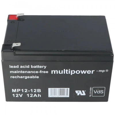 Afbeelding van Multipower MP12 12B loodbatterij 12 volt 12Ah,