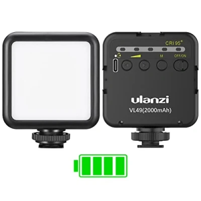 Afbeelding van Led Videolamp, ULANZI VL49 Fotografieverlichting, dimbaar met 2000 mAh batterij, oplaadbaar Camera Licht Paneel, instelbare helderheid voor YouTube, studio, livestreaming, DSRL, camcorderopnamen
