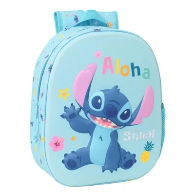 Afbeelding van Kinderrugzak Lilo &amp; Stitch Licht Blauw 27 x 33 10 cm 3D