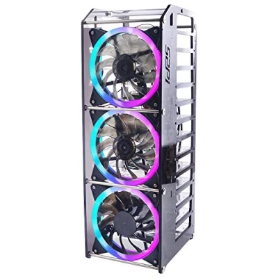 Afbeelding van GeeekPi Raspberry Pi Cluster Case, Rack Case Stapelbare met Ventilator 120mm RGB LED 5V voor 4B/3B +/3B/2B/B en Jetson Nano (12 Lagen)