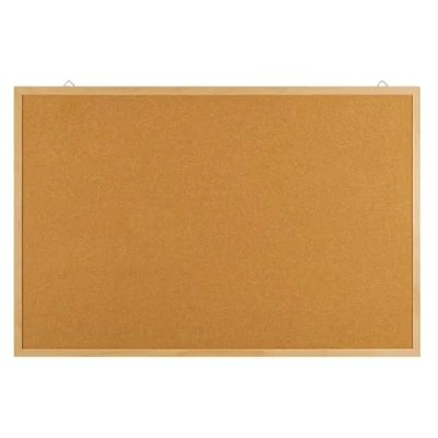 Afbeelding van OFFICER PRODUCTS Kurken prikbord / 40 x 30 cm 1 stuk/Rechthoekig/Kurkbord/Perfect voor thuis en kantoor/Prikbord met houten frame