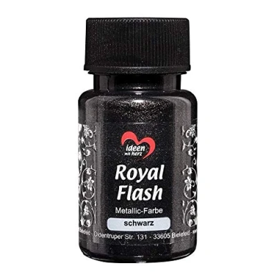 Afbeelding van Royal Flash, acrylverf, metallic, met fijnste glitterdeeltjes, 50 ml (zwart)