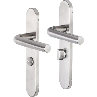 Afbeelding van Deurklink met wc sluitingschild Impresso Dursley 63 mm (RVS)