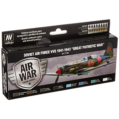 Afbeelding van Vallejo val71197 Model Air Soviet Force VVS 1941 to 1943 Great Patriotic War Set 8 x 17 ml