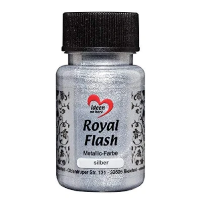 Afbeelding van Royal Flash, acrylverf, metallic, met fijnste glitterdeeltjes, 50 ml (zilver)