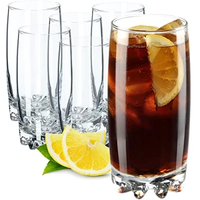 Afbeelding van KADAX Waterglazen, set van 6, drinkglazen, sapglazen glas, robuuste glazen voor water, sap, tuin, feest, bier, universele glazen, cocktailglazen, drankglazen (Nadia, 365 ml)