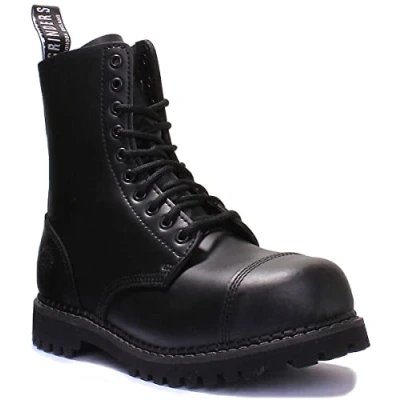 Afbeelding van Grinders Stag 2015 Matte Finish Mens Veiligheid Stalen Neus Laarzen, Zwart X12, 42.5 EU