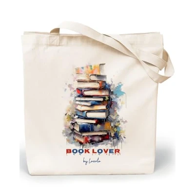 Afbeelding van Loxato stoffen tas bedrukt katoenen 100% b 35 x h 42 d 8 cm draagtas canvasstof 220 g/m2 jute boodschappentas lange hengsels 70 boodschappentas,