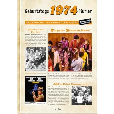 Afbeelding van 1974 Geburtstagskurier: Druckfrisches aus Kindheit und Jugend Geburtstagszeitung als Geschenk zum 50. Geburtstag