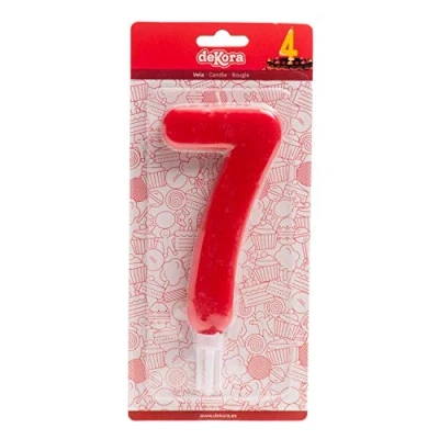 Afbeelding van Dekora Kaars, rood, 7