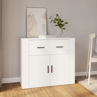 Afbeelding van Dressoir 80x33x70 cm bewerkt hout wit