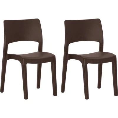 Afbeelding van vidaXL Tuinstoelen 2 st polypropeen mokkakleurig